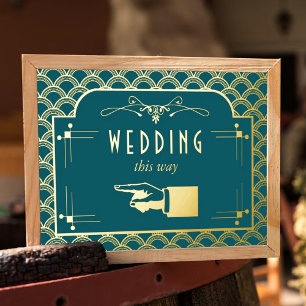 Vintage Deco Gatsby Wedding Collectie 1920 Folie Afdrukken