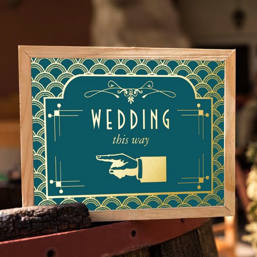 Vintage Deco Gatsby Wedding Collectie 1920 Folie Afdrukken