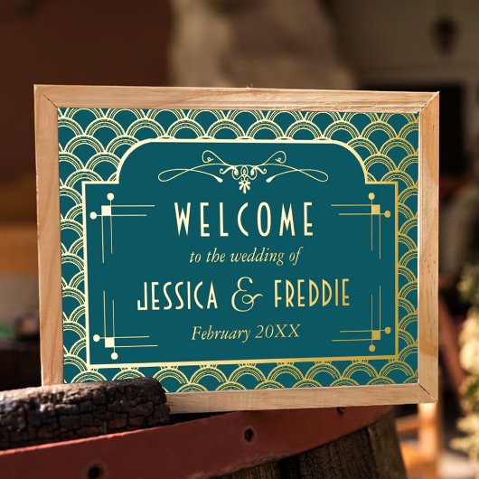 Vintage Deco Gatsby Wedding Collectie 1920 Folie Afdrukken