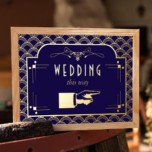 Vintage Deco Gatsby Wedding Collectie 1920 Folie Afdrukken