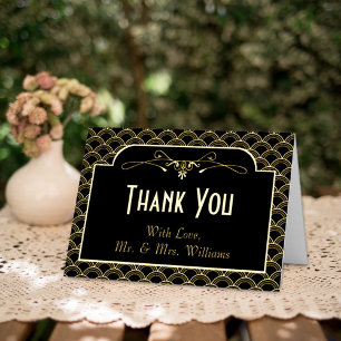 Vintage Deco Gatsby Wedding Collectie 1920 Folie Wenskaart