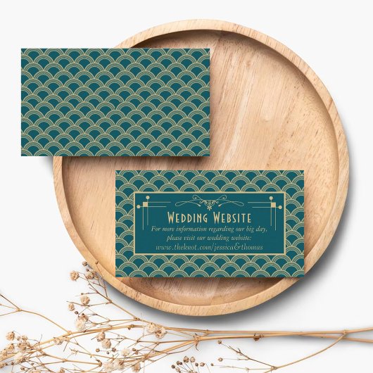 Vintage Deco Gatsby Wedding Collectie 1920 Informatiekaartje