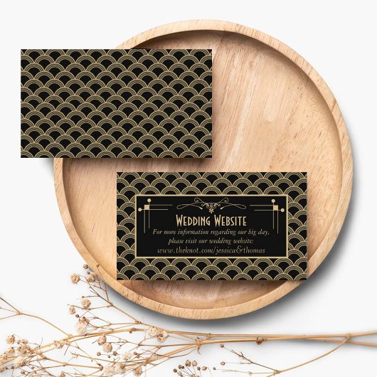 Vintage Deco Gatsby Wedding Collectie 1920 Informatiekaartje