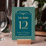 Vintage Deco Gatsby Wedding Collectie 1920 Kaart<br><div class="desc">These vintage Gatsby style wedding table number cards are perfect for any couple planning a romantic antique themed marriage. Easily personalize this design by adding your own custom wording to the template boxes provided, or click the "Customize it" button for more advance settings. Matching wedding items can be found in...</div>