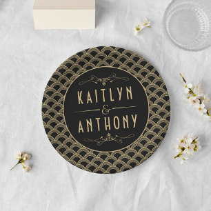 Vintage Deco Gatsby Wedding Collectie 1920 Papieren Bordje