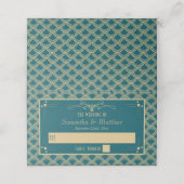 Vintage Deco Gatsby Wedding Collectie 1920 Plaatskaartje (Buitenkant ongevouwen)
