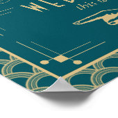 Vintage Deco Gatsby Wedding Collectie 1920 Poster (Hoek)