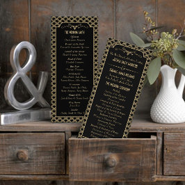 Vintage Deco Gatsby Wedding Collectie 1920 Programmakaart