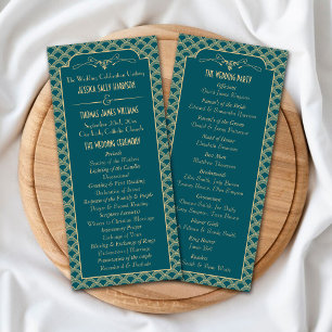 Vintage Deco Gatsby Wedding Collectie 1920 Programmakaart