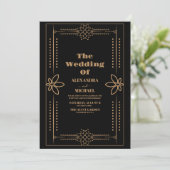 Vintage Deco Gatsby Wedding uit 1920 Kaart (Staand voorkant)