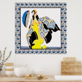 Vintage Deco Lady Poster (Keuken)