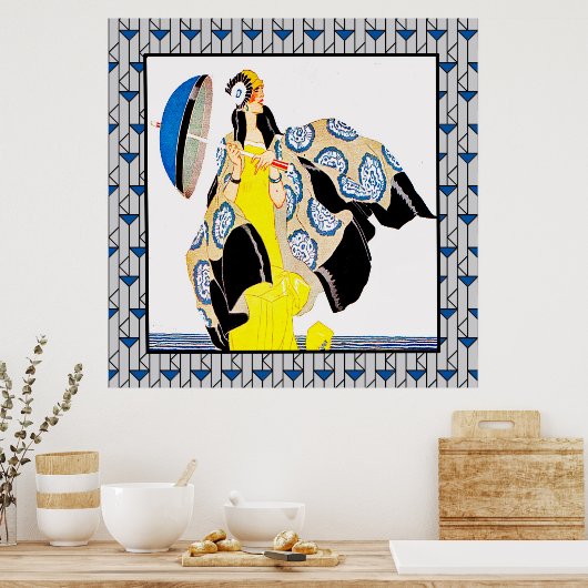 Vintage Deco Lady Poster (Keuken)