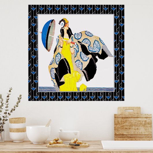 Vintage Deco Lady Poster (Keuken)