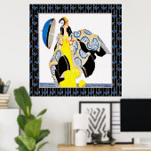 Vintage Deco Lady Poster (Thuiskantoor)