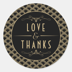 Vintage Deco Wedding Collectie 1920 Ronde Sticker