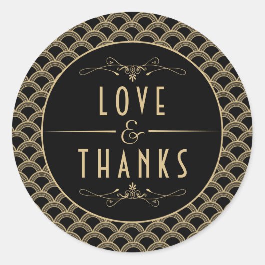 Vintage Deco Wedding Collectie 1920 Ronde Sticker (Voorkant)