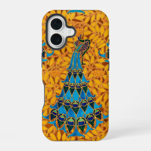 Vintage decoratieve art nouveau pauwen en boom iPhone 16 hoesje