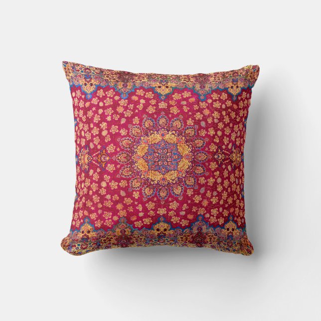 Vintage decoratieve Perzische bloemenkleed Kussen (Voorkant)
