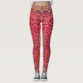 Vintage decoratieve Perzische bloemenkleed Leggings