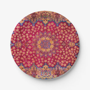 Vintage decoratieve Perzische bloemenkleed Papieren Bordje