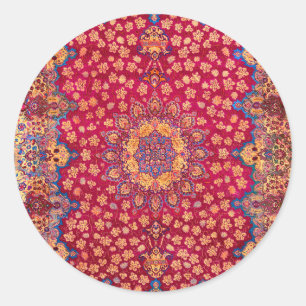 Vintage decoratieve Perzische bloemenvloerkleed Ronde Sticker