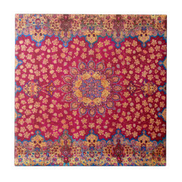Vintage decoratieve Perzische bloemenvloerkleed Tegeltje