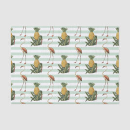 Vintage decoupage flamingo en ananaspatroon tissuepapier