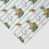 Vintage decoupage flamingo en ananaspatroon tissuepapier (Detail)