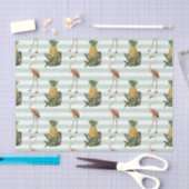 Vintage decoupage flamingo en ananaspatroon tissuepapier (Craft)