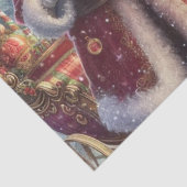 Vintage Decoupage Kerstman en Rendieren Tissuepapier (Detail)