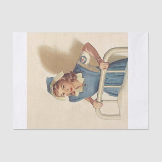 Vintage Decoupage Retro Nurse Tissuepapier (Voorkant)
