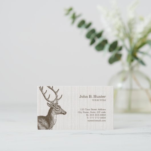 Vintage Deer Buck visitekaartje (Staand voorkant)