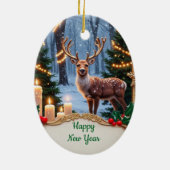 Vintage Deer Holiday Ornament (Achterkant)