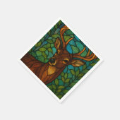 Vintage Deer Tiffany Style Stained Glass Art Servet (Hoek)