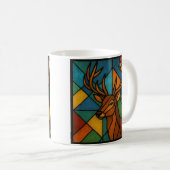Vintage Deer Tiffany Style Stained Glass Design Koffiemok (Voorkant rechts)
