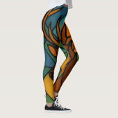 Vintage Deer Tiffany Style Stained Glass Design Leggings (Rechts)