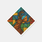 Vintage Deer Tiffany Style Stained Glass Design Servet (Hoek)