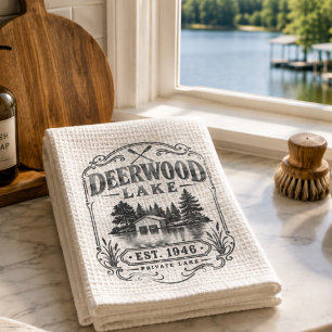 Vintage Deerwood botenhuis Theedoek