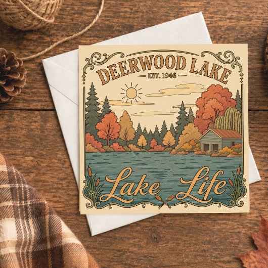 Vintage Deerwood Lake Life Rustic