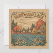 Vintage Deerwood Lake Life Rustic (Voorkant)