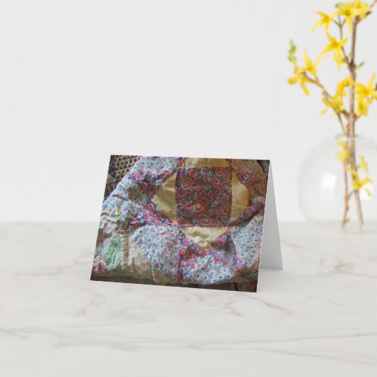 Vintage dekbed notecard kaart (Gele Bloem)