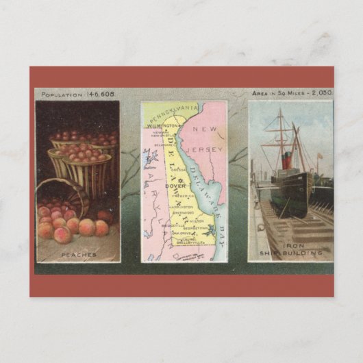 Vintage Delaware Briefkaart (Voorkant)