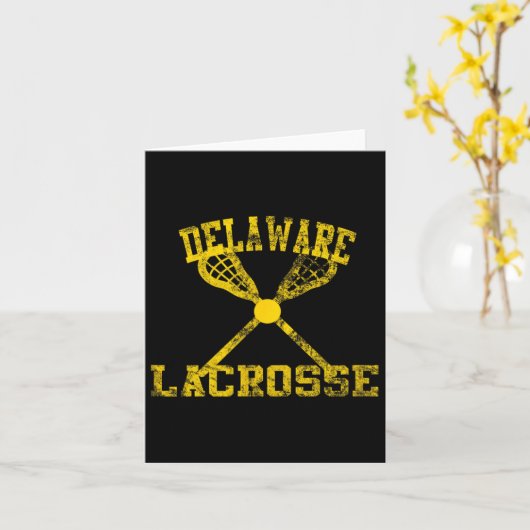 Vintage Delaware Lacrosse Kaart (Gele Bloem)