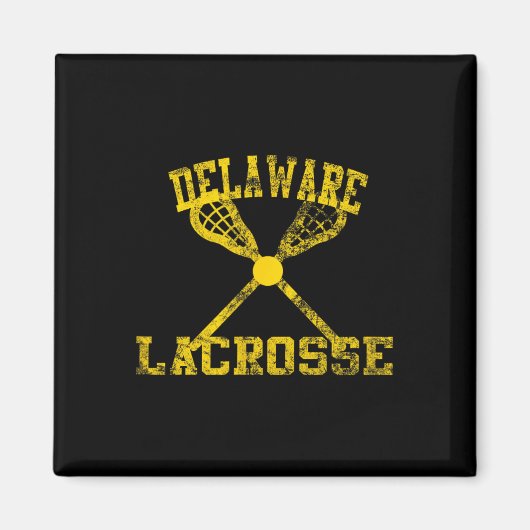Vintage Delaware Lacrosse Magneet (Voorkant)