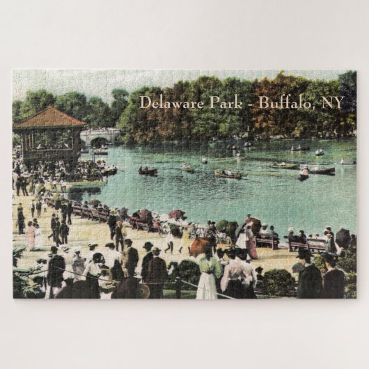 Vintage Delaware Park Buffalo NY Grote Puzzel (Horizontaal)