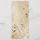Vintage Delicate Bloem Botanische Boho Menu (Achterkant)