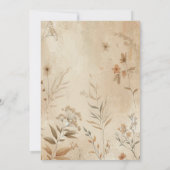 Vintage Delicate Bloemige Botanische Boho Bruiloft Kaart (Achterkant)