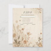 Vintage Delicate Bloemige Botanische Boho Bruiloft Kaart (Voorkant)