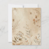 Vintage Delicate Bloemige Botanische Boho Bruiloft Kaart (Achterkant)