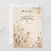Vintage Delicate Bloemige Botanische Boho Bruiloft Kaart (Voorkant)